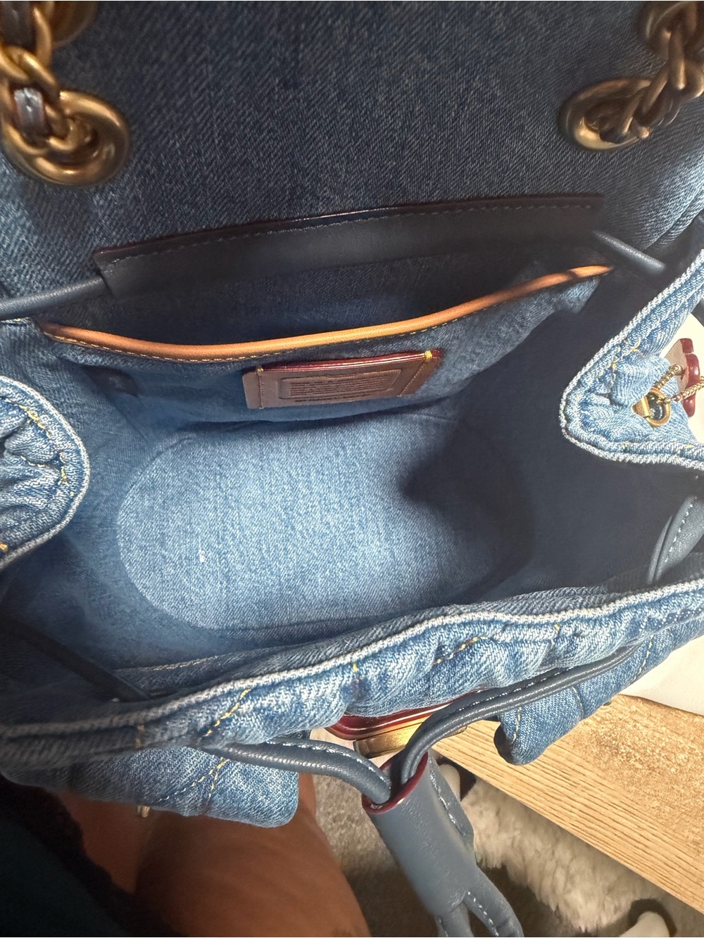 COACH Quilted Denim Tabby Small Backpack - Picture 11 of 14